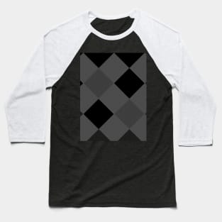 Black and grey checked textured pattern Baseball T-Shirt